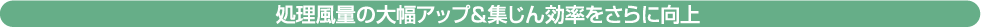 処理風量の大幅アップ&集じん効率をさらに向上