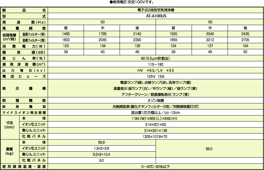 AT-4100US標準仕様