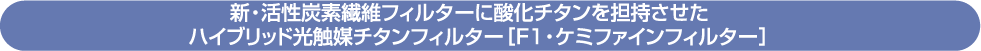 新・活性炭素繊維フィルターに酸化チタンを担持させた　ハイブリッド光触媒チタンフィルター［F1・ケミファインフィルター］