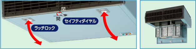 フロントパネル開閉説明写真