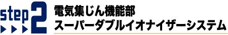 ステップ２ 電気集じん機能部 スーパーダブルイオナイザーシステム