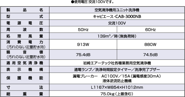 キャビエース・CAB3000NB標準仕様
